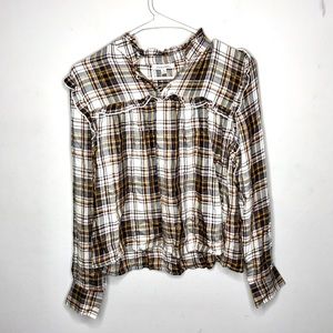 Dizzylissy Brown White Plaid Shirt